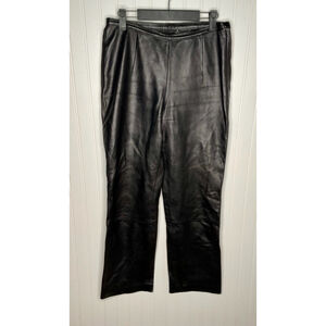 Vintage Wilson Womens Black Leather Pants 6 Pebbled Straight Ross Gellar